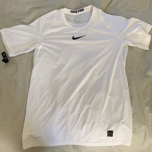 Nike pro slim fit white men’s shirt